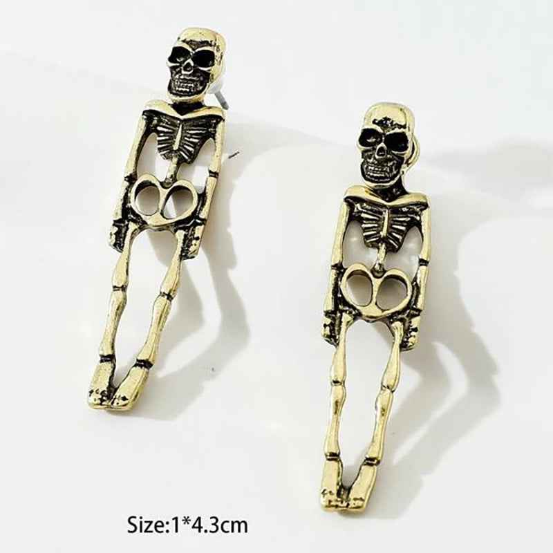 Skeleton Skull Stud Earrings Women Detachable Halloween