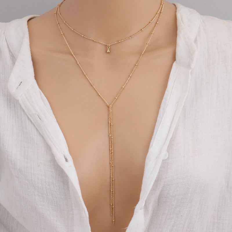 Retro Clavicle Necklace For Women Geometric Layered