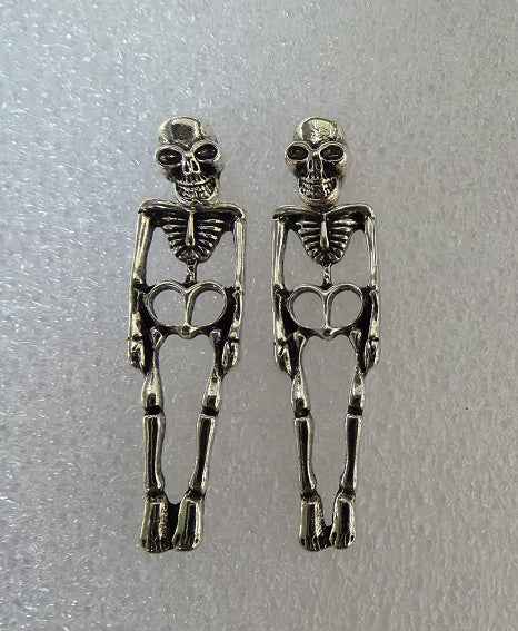 Skeleton Skull Stud Earrings Women Detachable Halloween