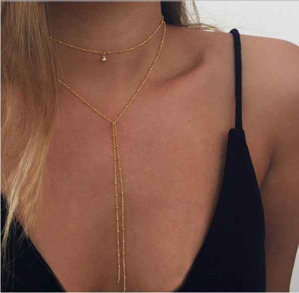 Retro Clavicle Necklace For Women Geometric Layered