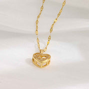 Double-Layer Love Necklace for Women - Elegant Heart Pendant Jewelry