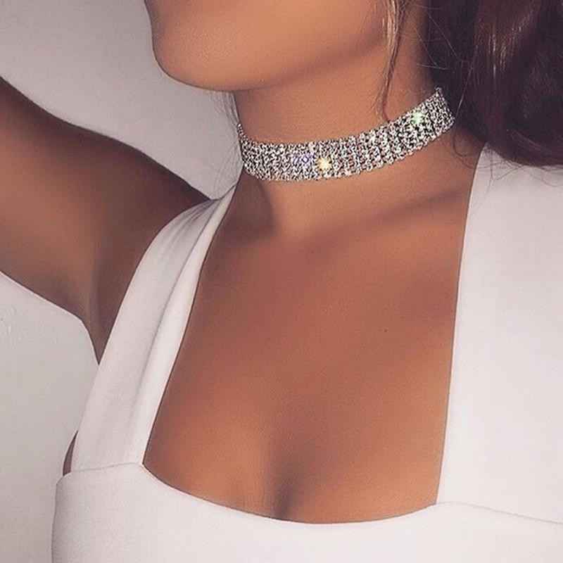 Crystal Rhinestone Choker Necklace for Women