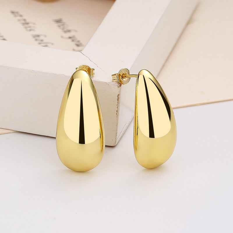 Gold Plated Water Drop Earrings For Women Elegant Jewelry