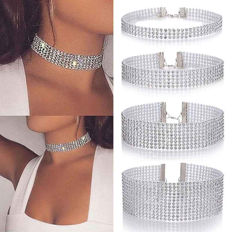 Crystal Rhinestone Choker Necklace for Women