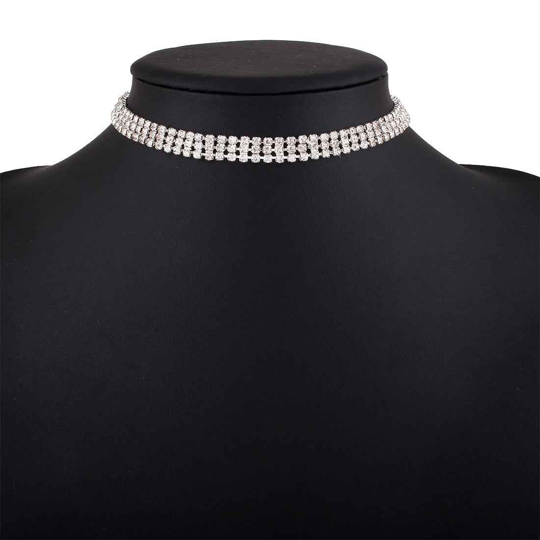 Rhinestone Alloy Necklace For Women Trendy Glam Chic