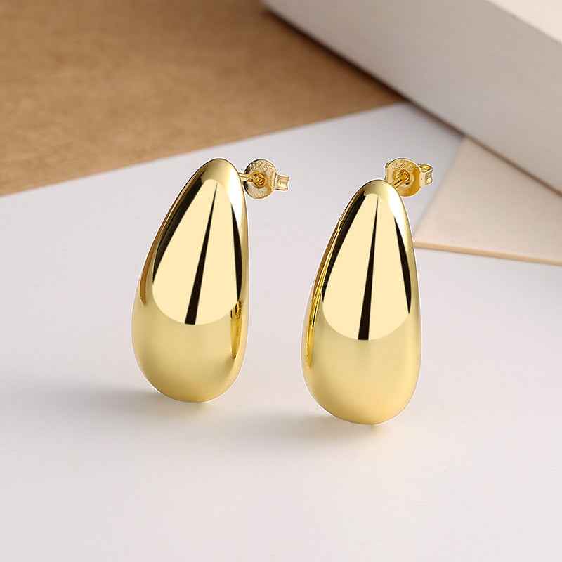 Gold Plated Water Drop Earrings For Women Elegant Jewelry