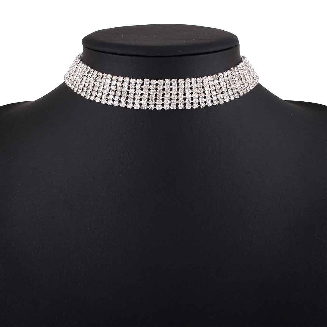 Rhinestone Alloy Necklace For Women Trendy Glam Chic