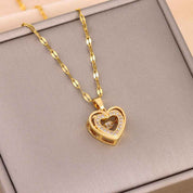 Double-Layer Love Necklace for Women - Elegant Heart Pendant Jewelry