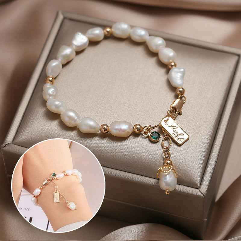Natural Zircon Pearl Bracelet For Women Floral Luxury