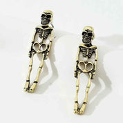 Skeleton Skull Stud Earrings Women Detachable Halloween