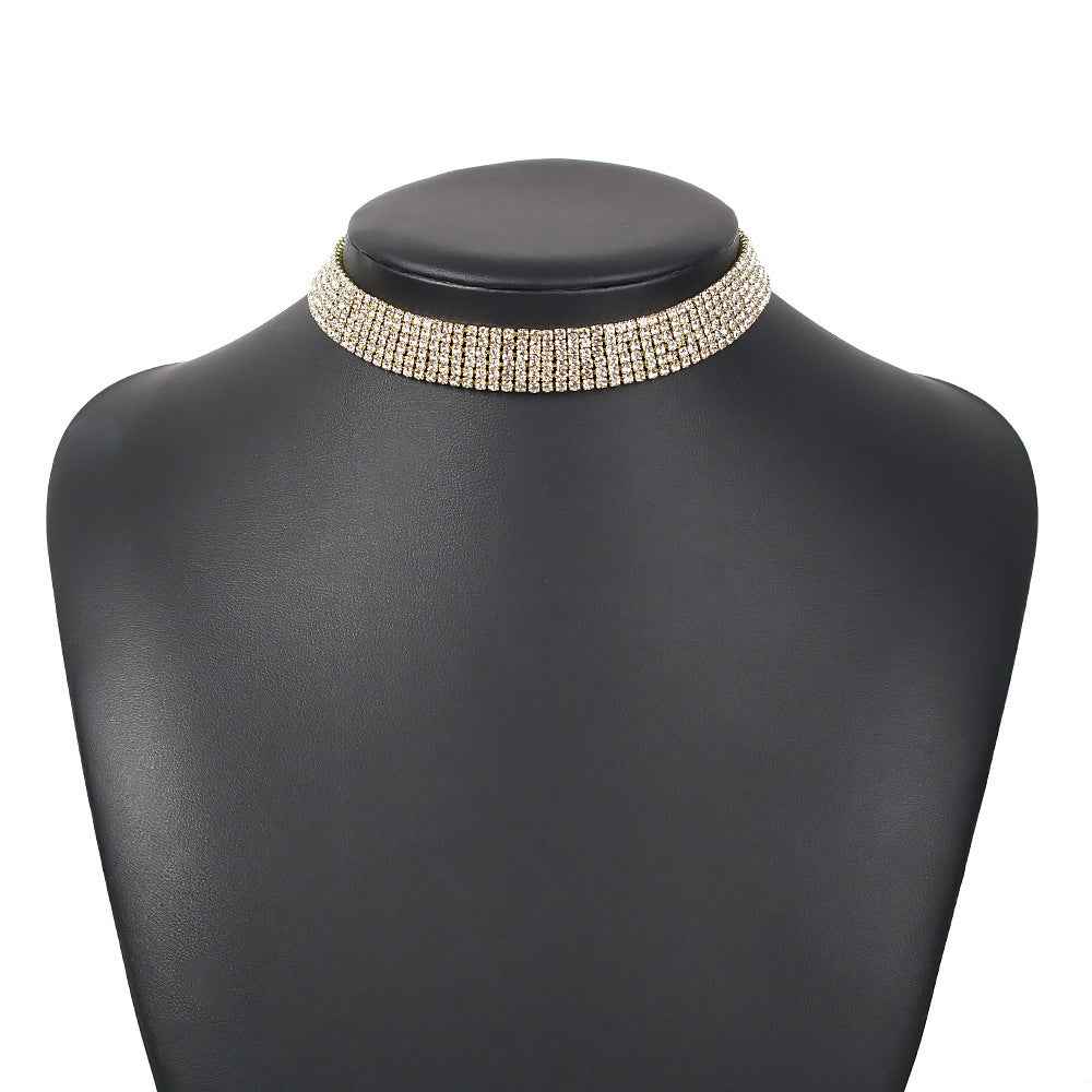 Rhinestone Alloy Necklace For Women Trendy Glam Chic