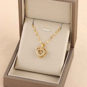 Double-Layer Love Necklace for Women - Elegant Heart Pendant Jewelry
