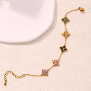 8K Gold-Plated Lucky Clover Bracelet for Women